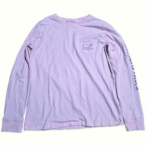 Vineyard Vines Long Sleeve T Shirt Women's Size S Pink Whale Pocket Cotton
